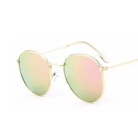 Round Shaped Retro Unisex Sunglasses with Designer Mirror Lens