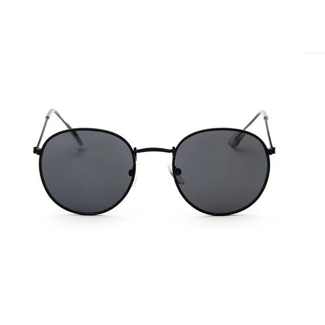 Round Shaped Retro Unisex Sunglasses with Designer Mirror Lens