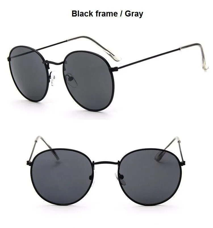 Round Shaped Retro Unisex Sunglasses with Designer Mirror Lens