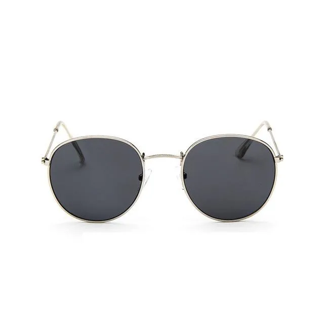 Round Shaped Retro Unisex Sunglasses with Designer Mirror Lens