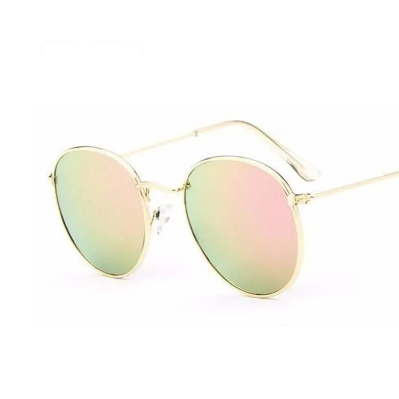 Round Shaped Retro Unisex Sunglasses with Designer Mirror Lens