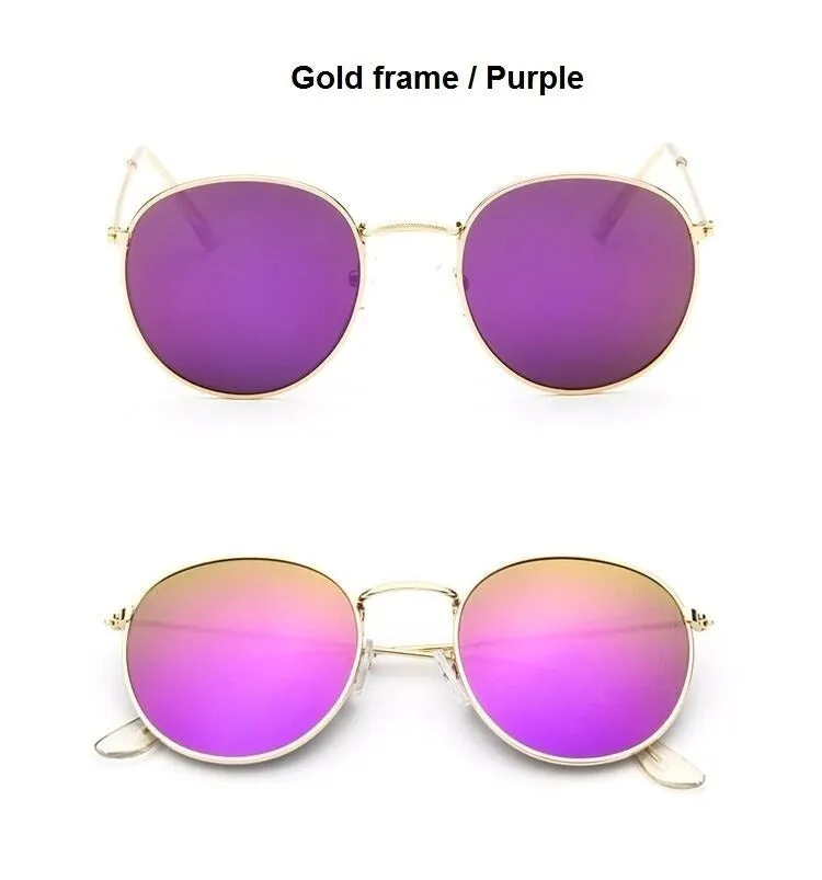 Round Shaped Retro Unisex Sunglasses with Designer Mirror Lens