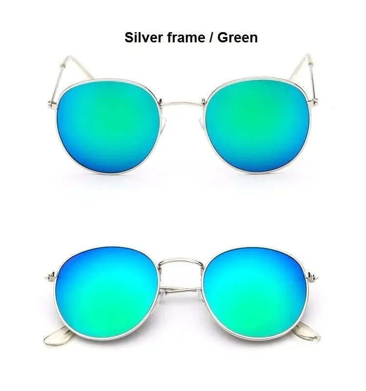 Round Shaped Retro Unisex Sunglasses with Designer Mirror Lens