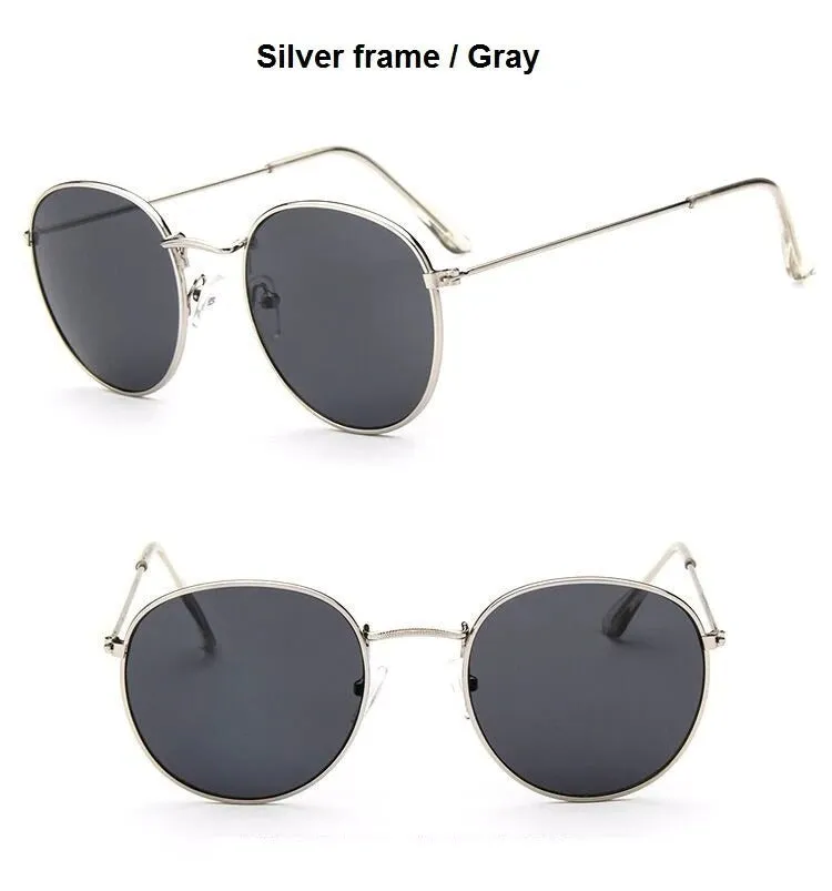 Round Shaped Retro Unisex Sunglasses with Designer Mirror Lens