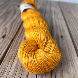 Sailing in the Sunshine, Yellow Bamboo Linen Treasures Yarn, Fingering Weight Yarn