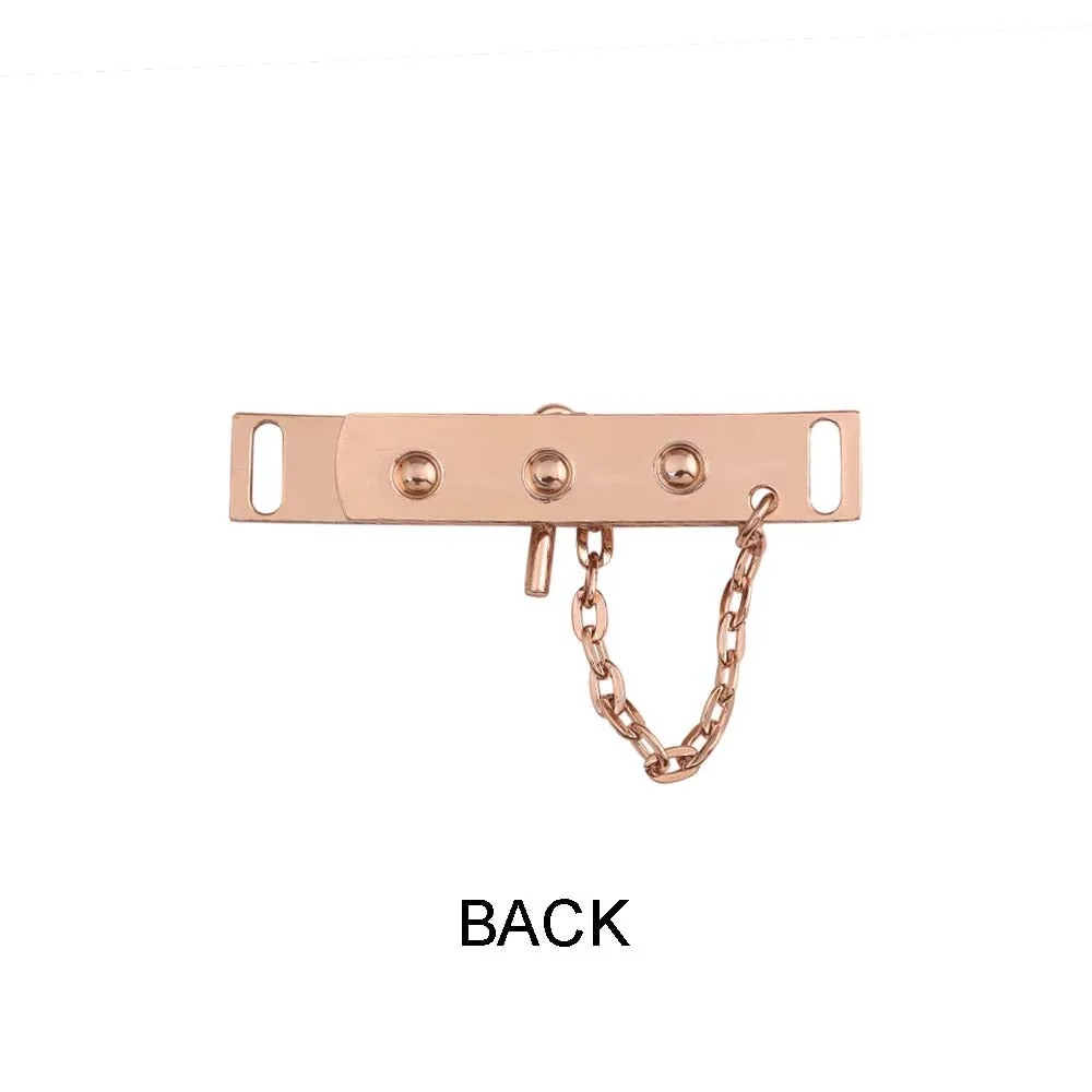 Shiny Gold Closure Clasp Cinch Belt Buckle with Chain Lock