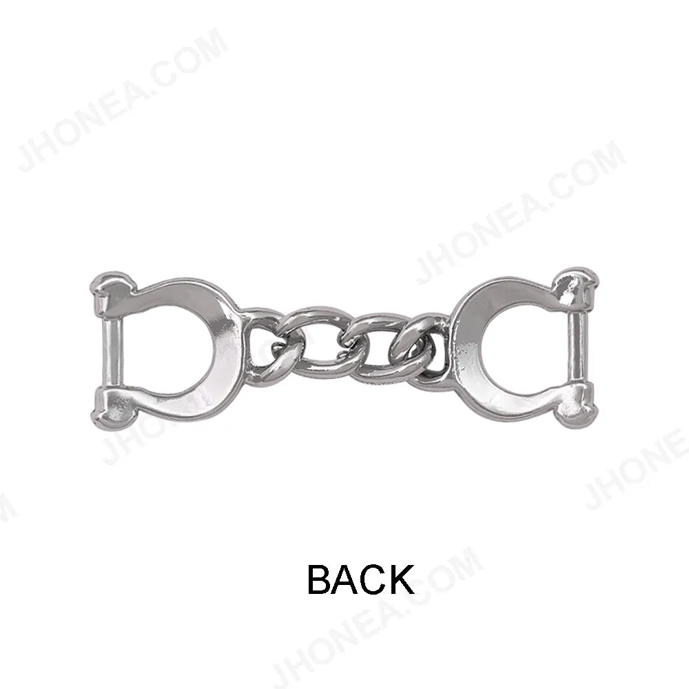 Shiny Silver Handcuffs Design Decorative Shoe Buckle