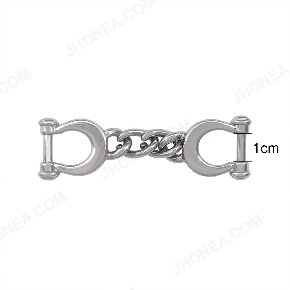 Shiny Silver Handcuffs Design Decorative Shoe Buckle