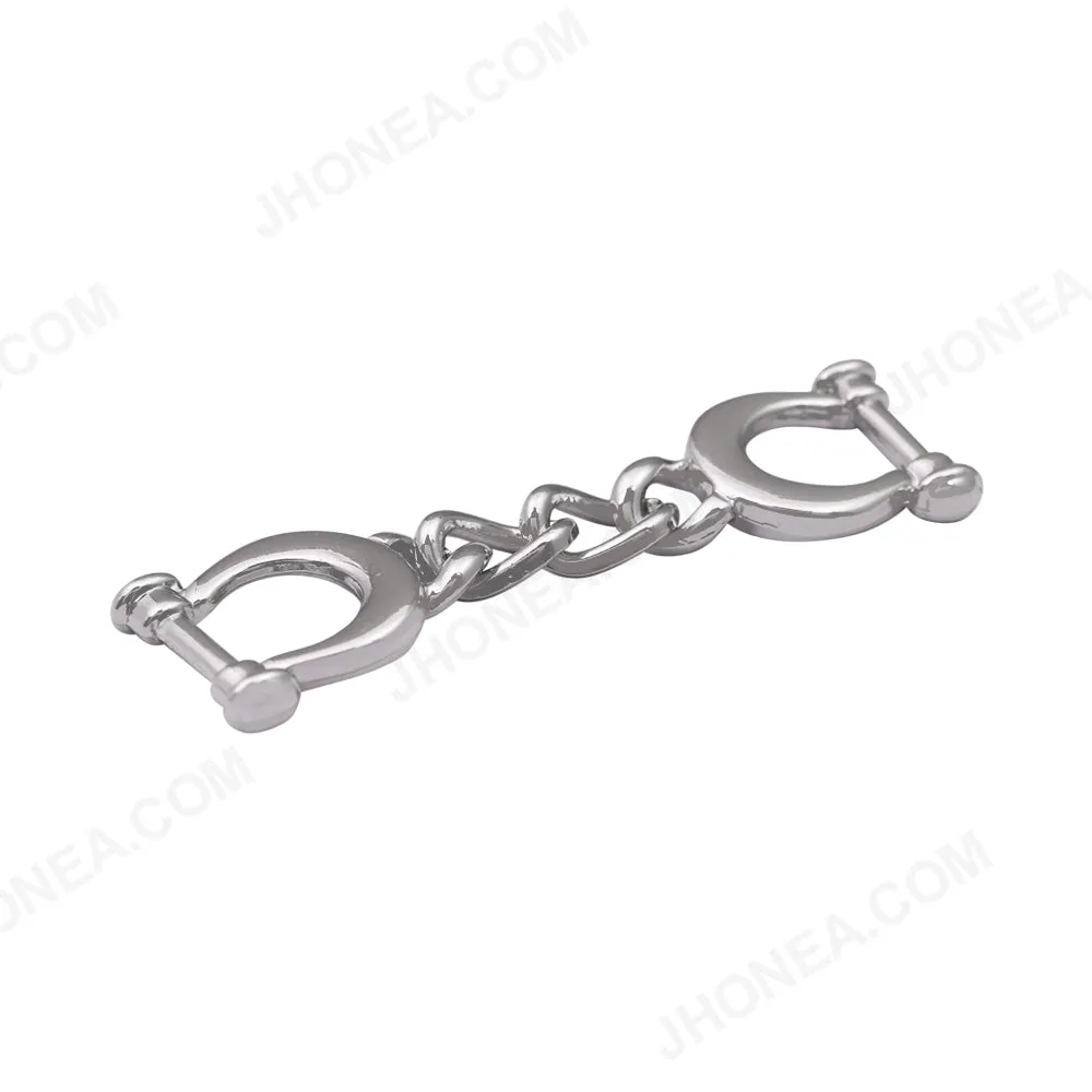 Shiny Silver Handcuffs Design Decorative Shoe Buckle