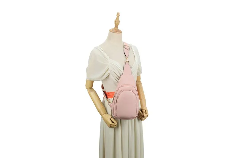 Sling Bags for Women Crossbody, Fanny Waist Packs, Trendy Chest Bag with Adjustable wide Strap - Pale Blue