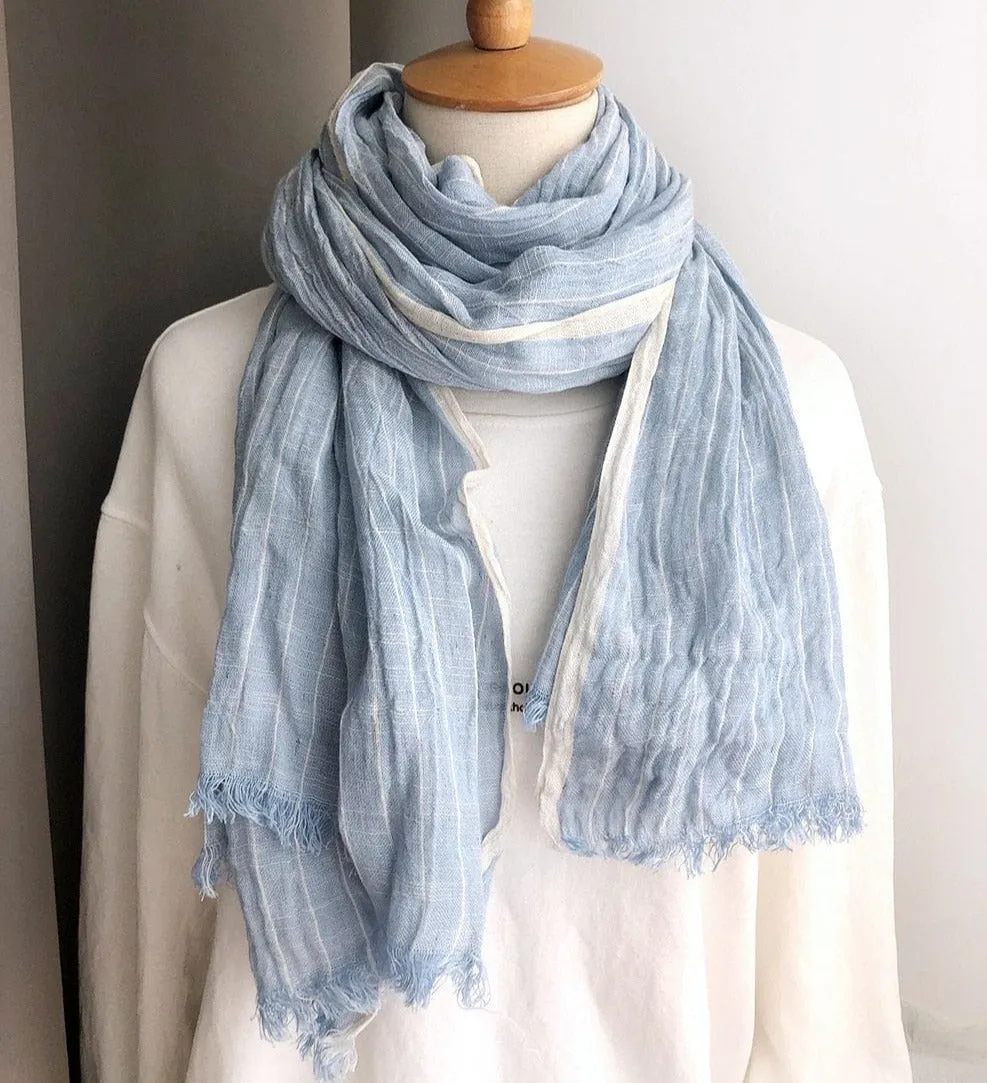 Striped Cotton & Linen Shawls