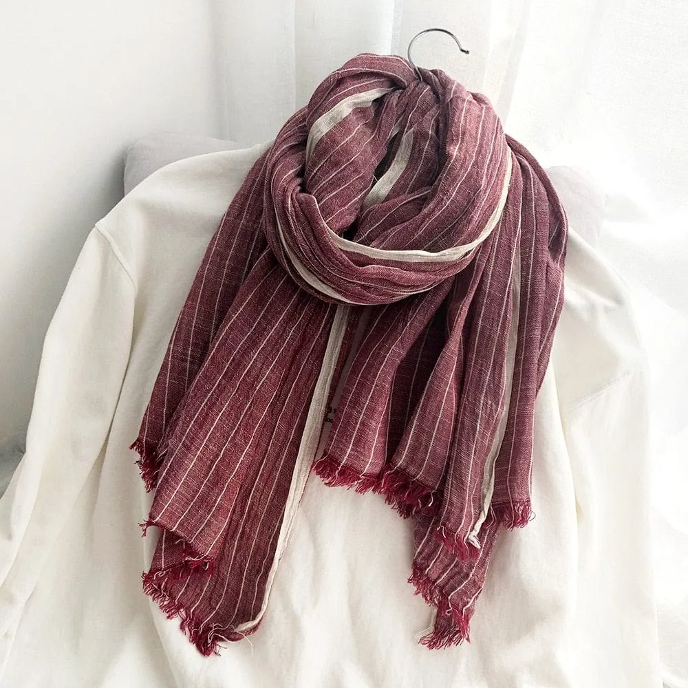Striped Cotton & Linen Shawls
