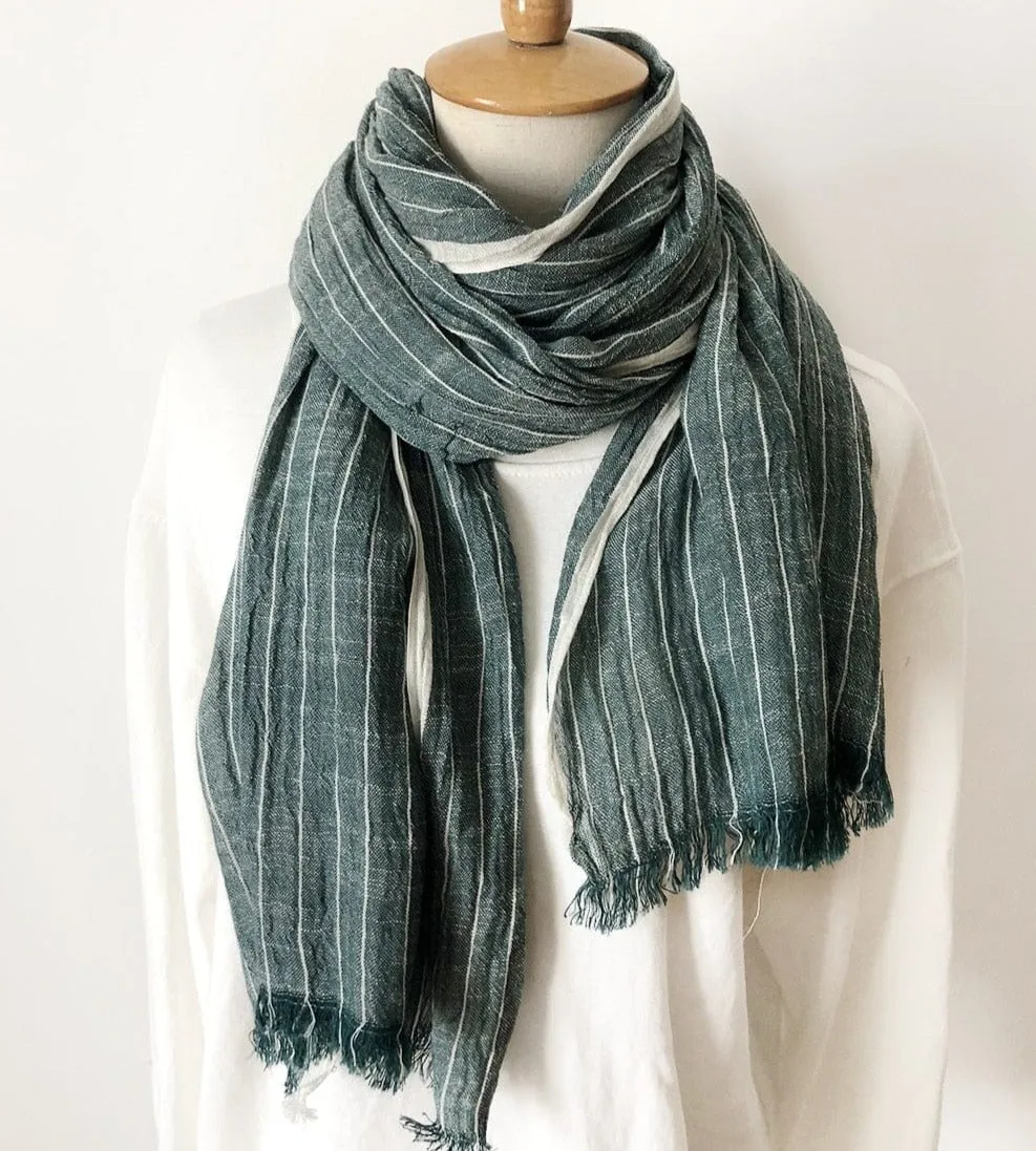 Striped Cotton & Linen Shawls