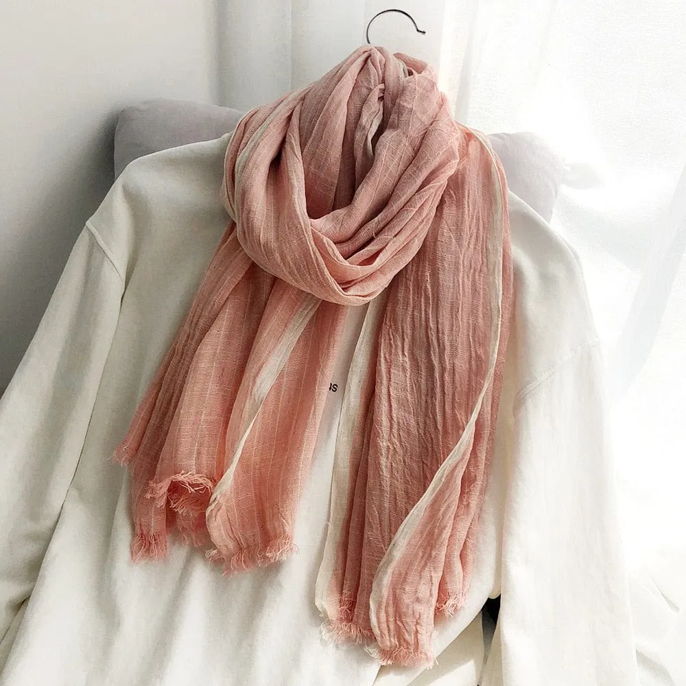 Striped Cotton & Linen Shawls