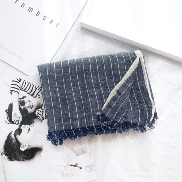 Striped Cotton & Linen Shawls