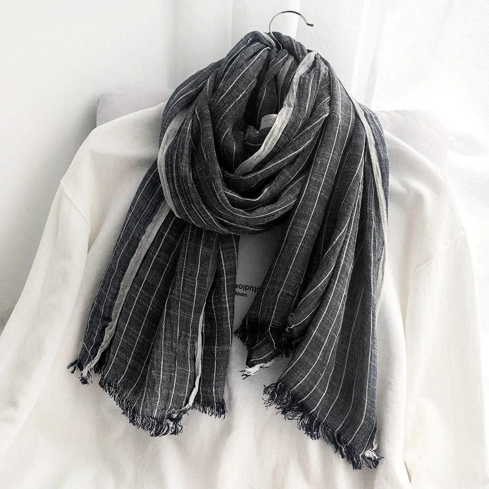 Striped Cotton & Linen Shawls