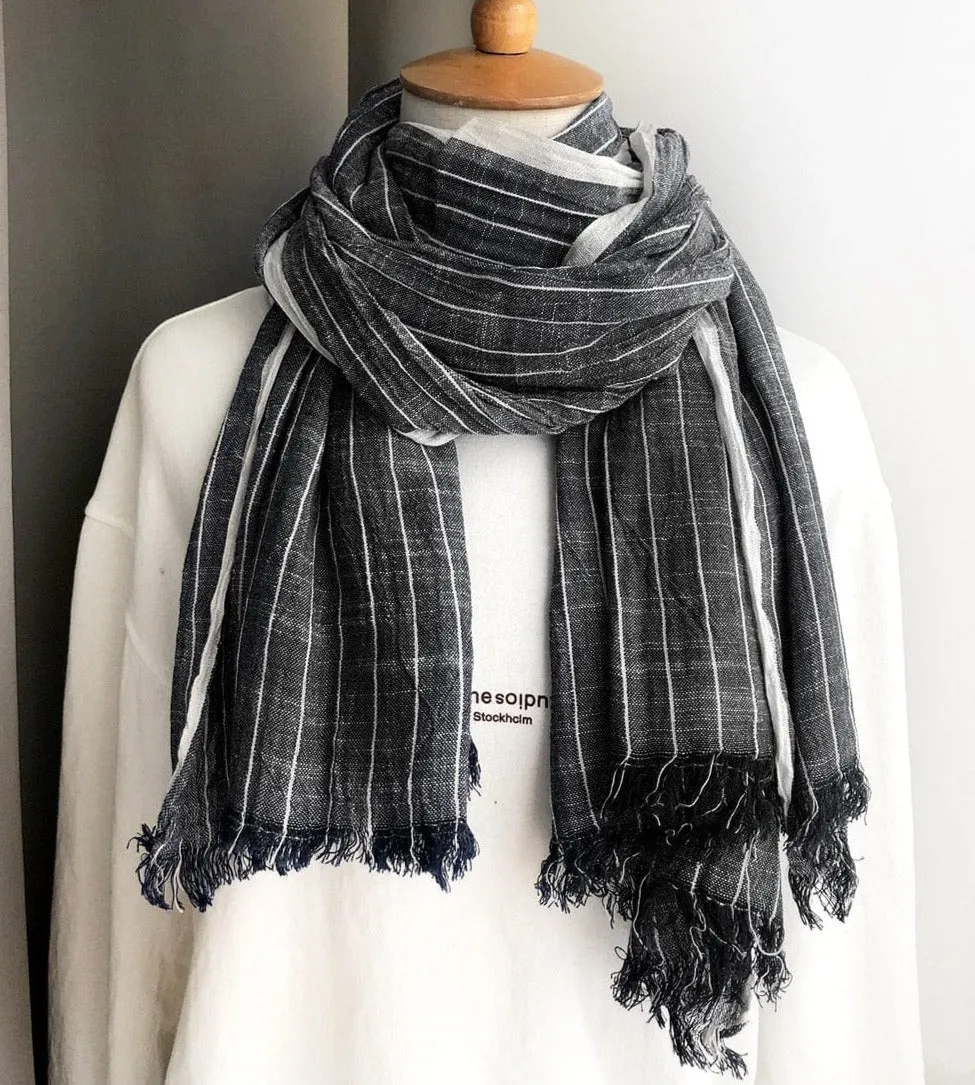 Striped Cotton & Linen Shawls