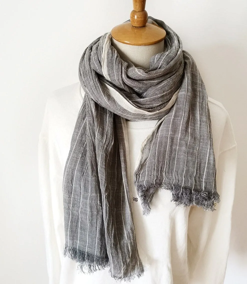 Striped Cotton & Linen Shawls