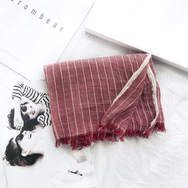 Striped Cotton & Linen Shawls