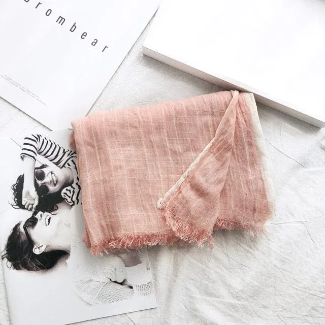 Striped Cotton & Linen Shawls