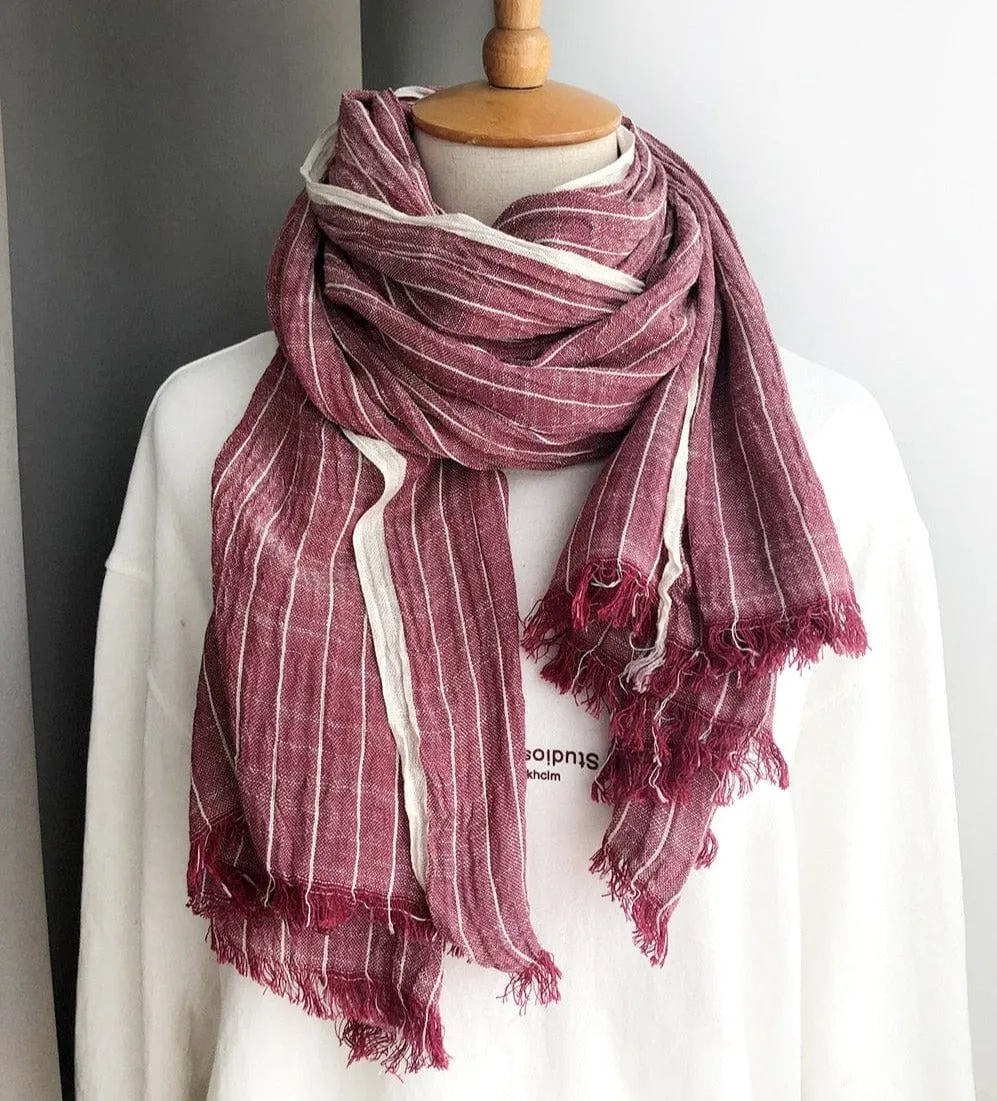 Striped Cotton & Linen Shawls