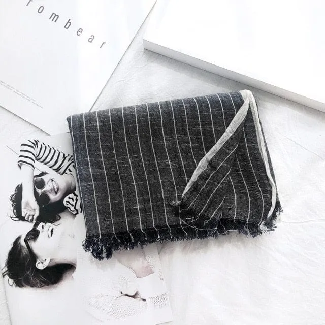 Striped Cotton & Linen Shawls