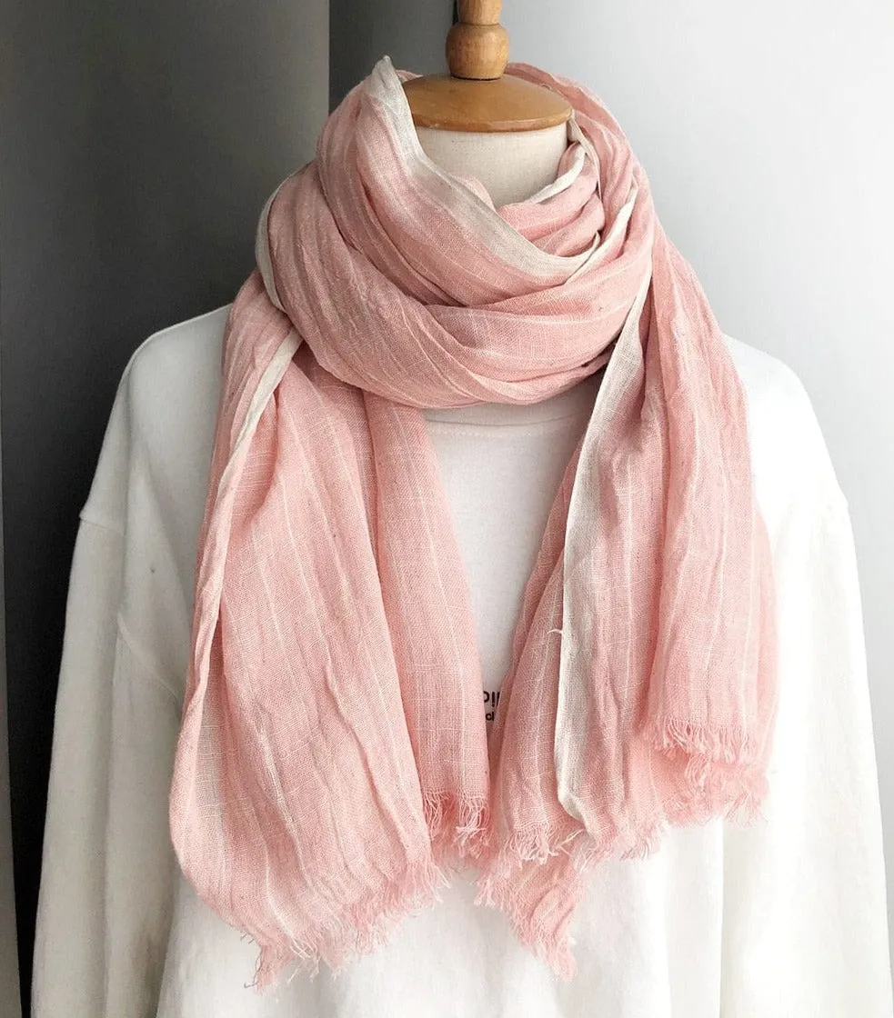 Striped Cotton & Linen Shawls