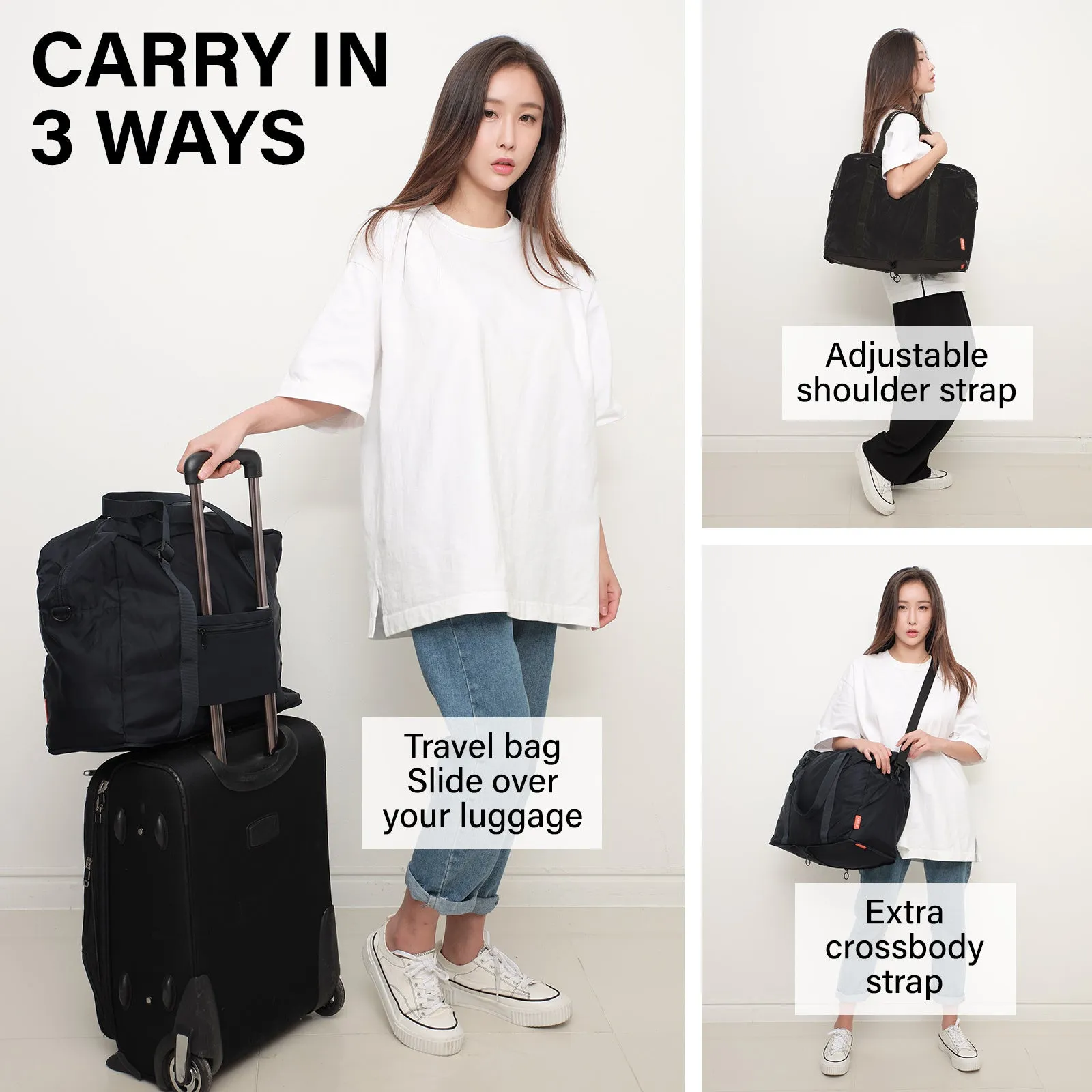 Travel Duffle Bag Foldable Laptop Luggage KO-BOSTON - Navy