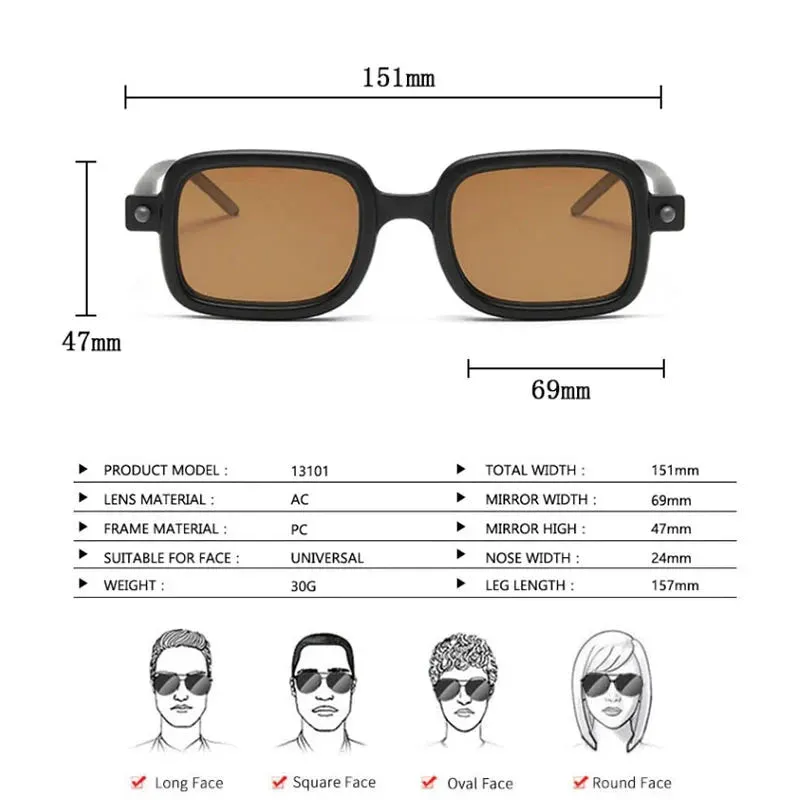 Vintage Blue Light Blocking Square Sunglasses for Men and Women