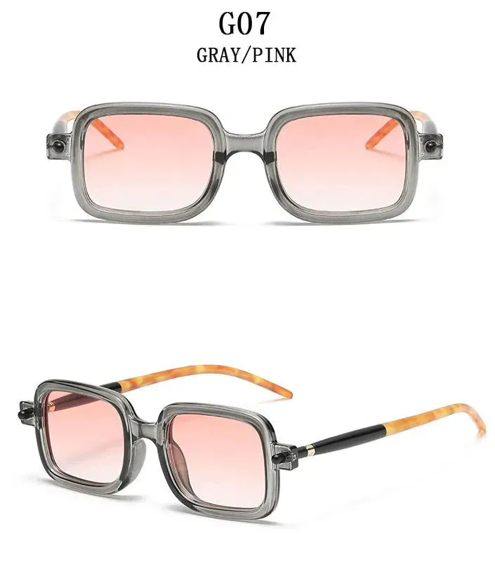 Vintage Blue Light Blocking Square Sunglasses for Men and Women