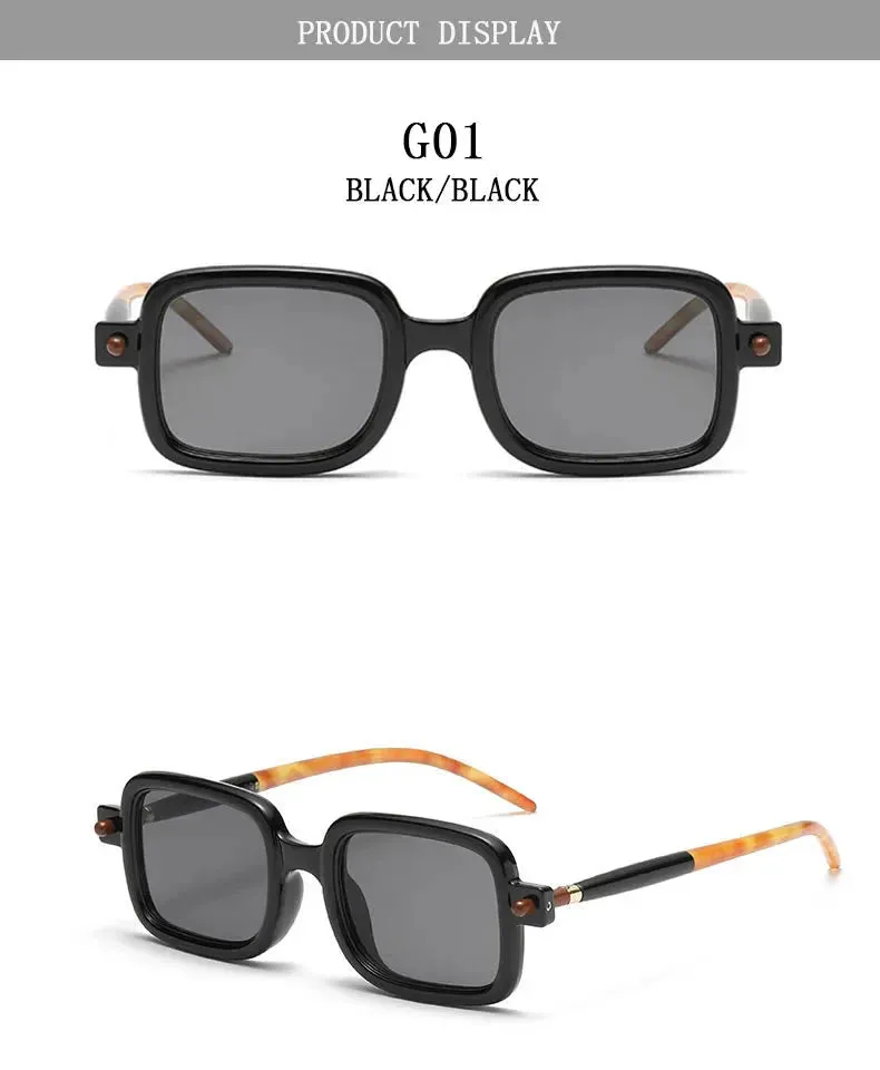 Vintage Blue Light Blocking Square Sunglasses for Men and Women
