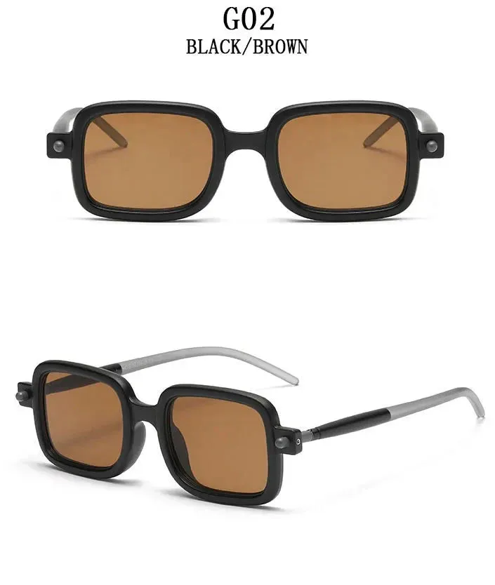 Vintage Blue Light Blocking Square Sunglasses for Men and Women