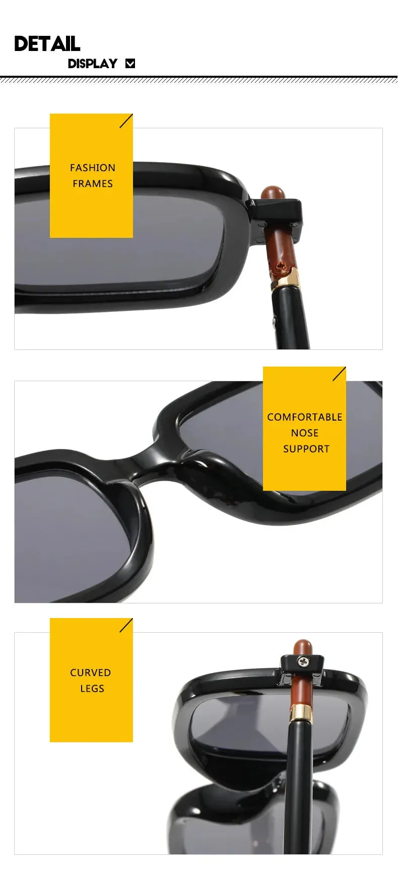Vintage Blue Light Blocking Square Sunglasses for Men and Women