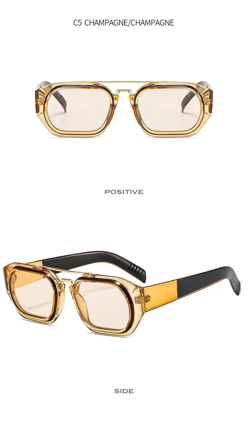 Vintage Steampunk Style Anti-UV Square Sunglasses for Men and Women