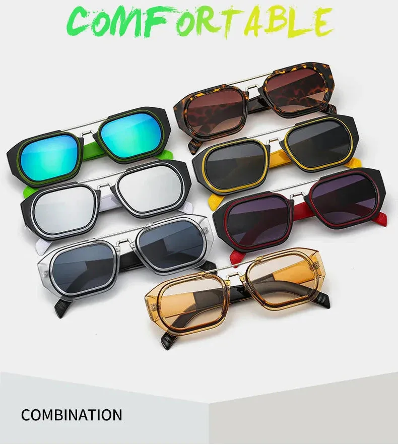 Vintage Steampunk Style Anti-UV Square Sunglasses for Men and Women