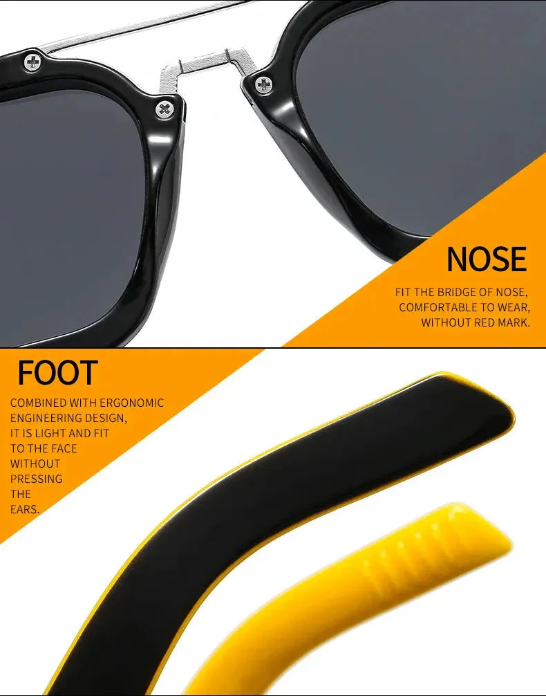 Vintage Steampunk Style Anti-UV Square Sunglasses for Men and Women