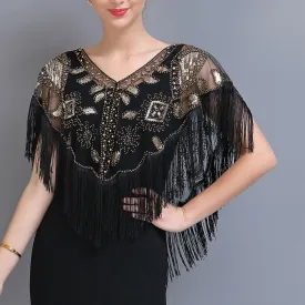 Women's 1920s Sequined Wrap, Great Gatsby Flapper Style Cover-Up