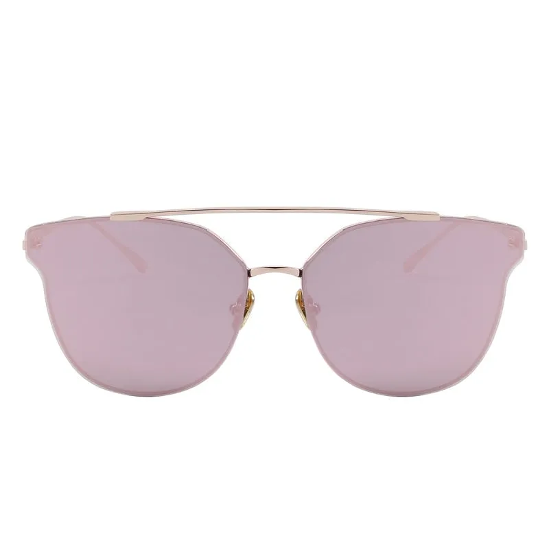 Women's Classic Cat Eye Designer Mirror Uv400 Lenses Sunglasses
