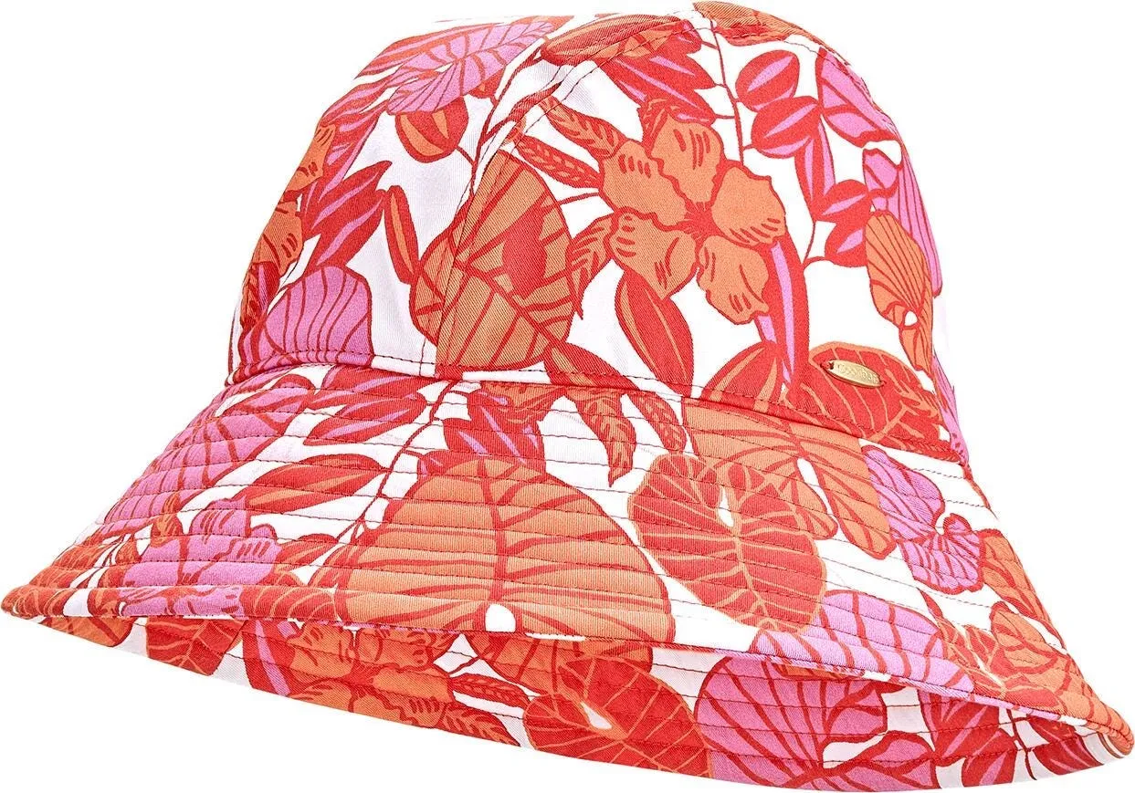 Women's Katia Cotton Bucket Hat  |  Radiant Coral Casia Palm