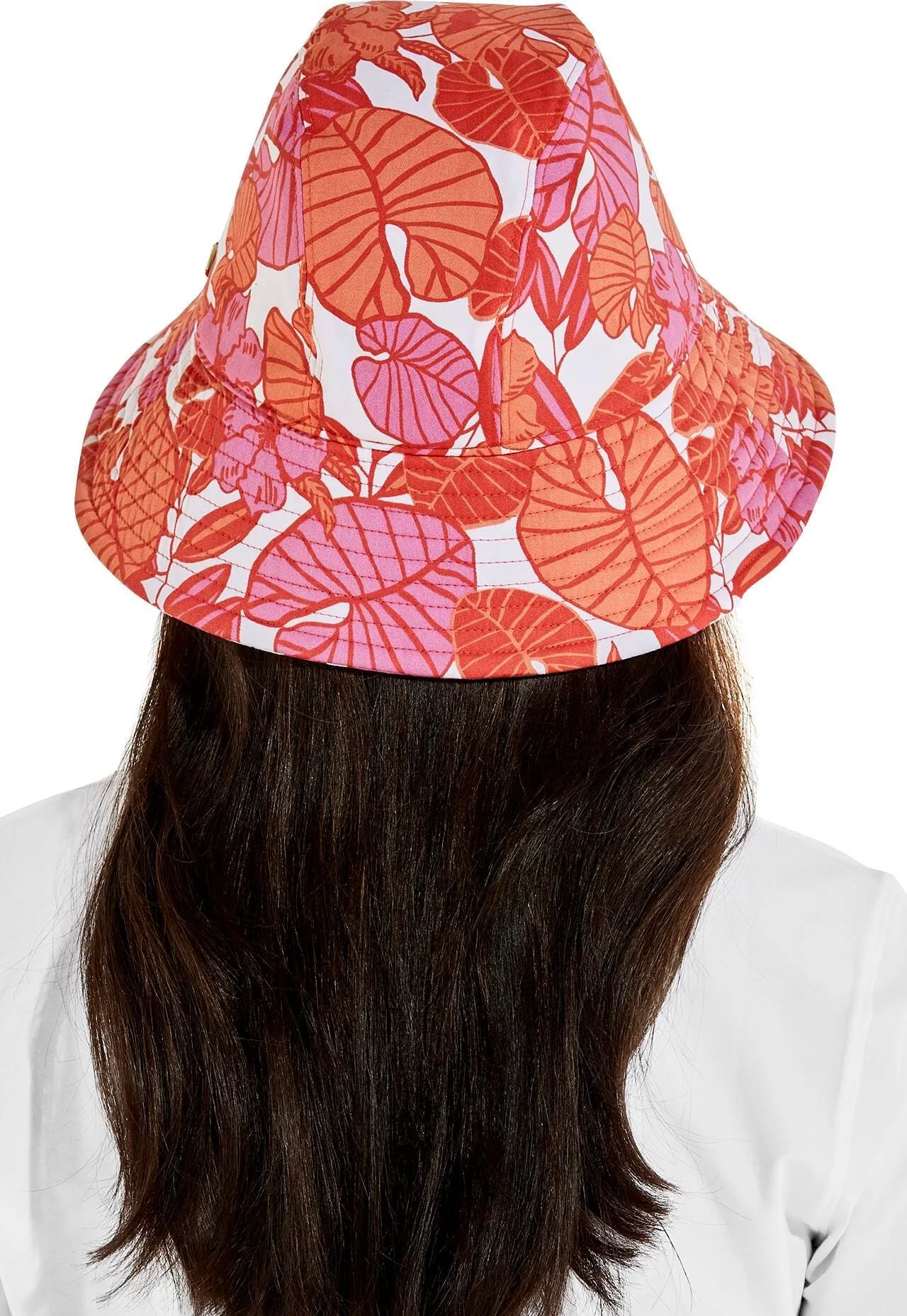 Women's Katia Cotton Bucket Hat  |  Radiant Coral Casia Palm