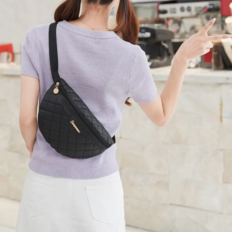 Women's Quilted Textured Crossbody Chest Pack Bags