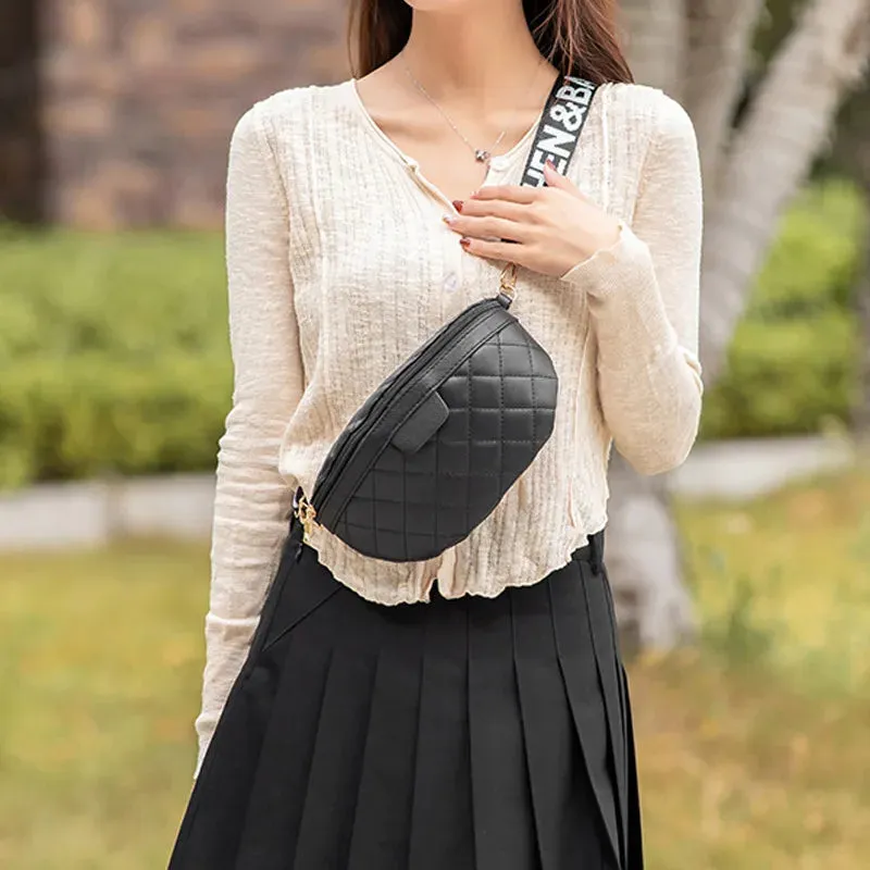 Women's Quilted Textured Crossbody Chest Pack Bags
