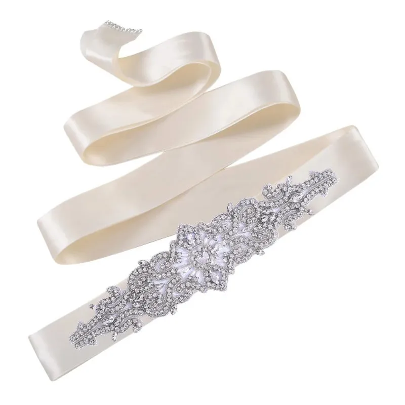 Women's Sparkling Rhinestone Decorated Applique Bridal Belt