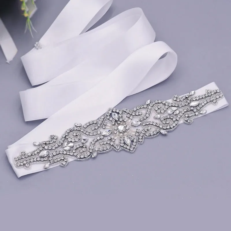 Women's Sparkling Rhinestone Decorated Applique Bridal Belt
