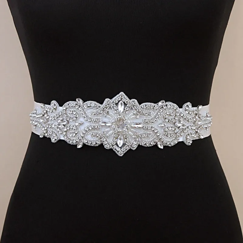 Women's Sparkling Rhinestone Decorated Applique Bridal Belt
