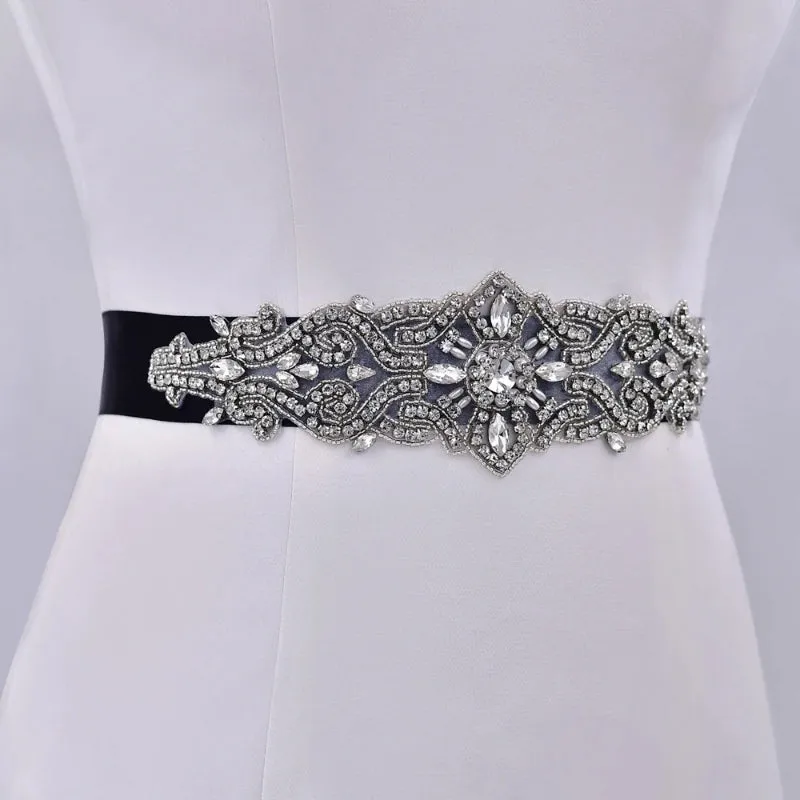 Women's Sparkling Rhinestone Decorated Applique Bridal Belt