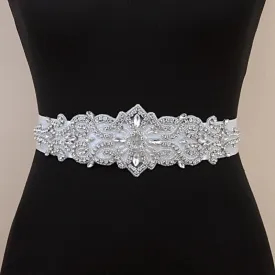 Women's Sparkling Rhinestone Decorated Applique Bridal Belt