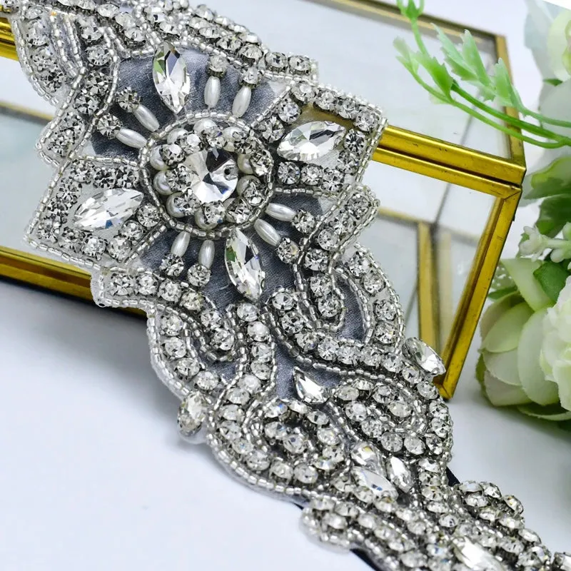 Women's Sparkling Rhinestone Decorated Applique Bridal Belt