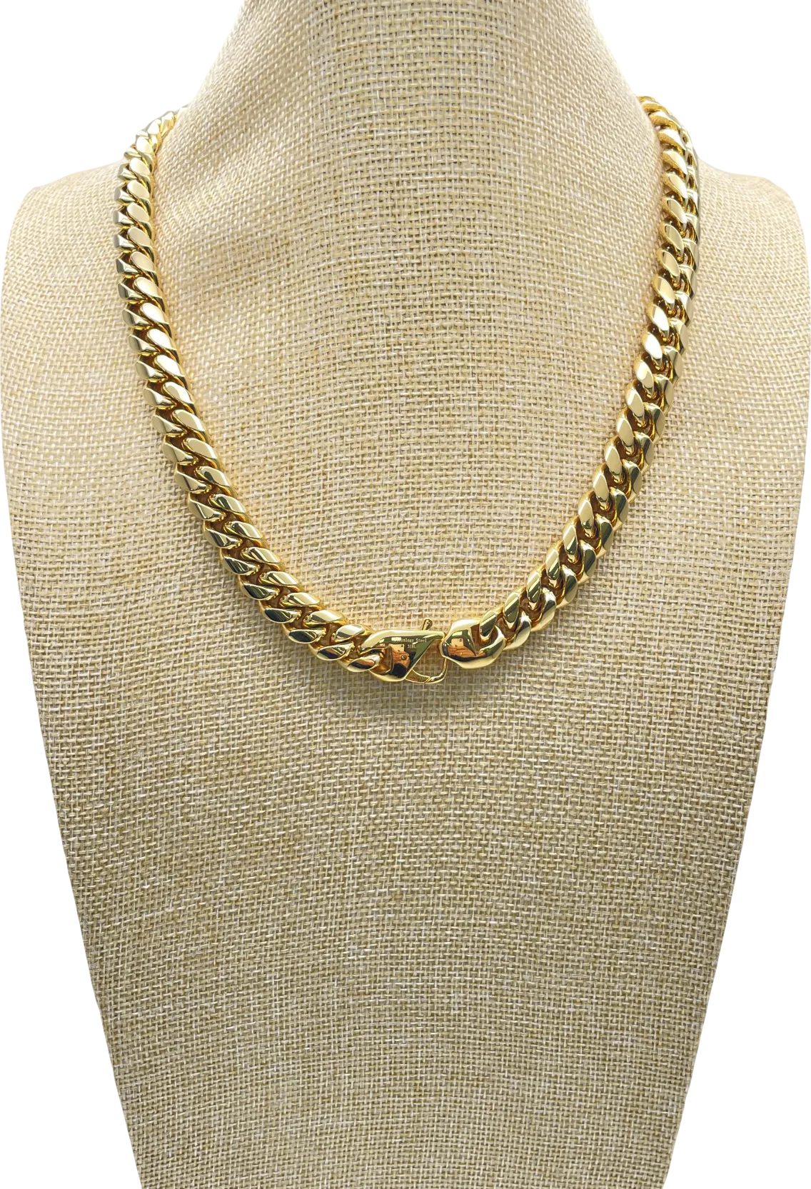 Yellow Gold 18k Plated Longer Length Chubby Chain Link Necklace