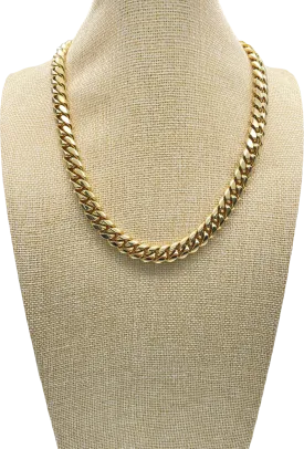Yellow Gold 18k Plated Longer Length Chubby Chain Link Necklace